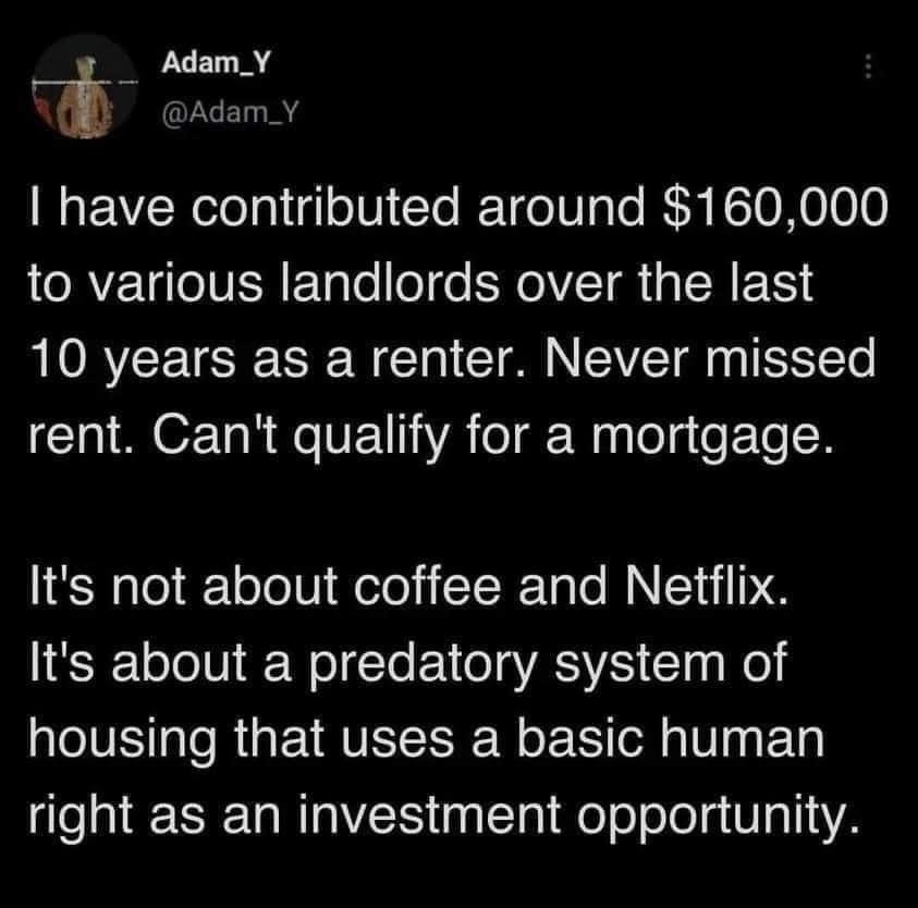 jilevin's tweet photo. Housing is a human right. https://t.co/xfJvunl1yT