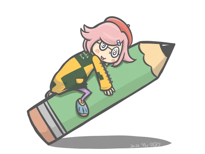 9/21 (223/365) お絵描き大好き…うへへへへ #今日は何の日 #スケッチブックの日 #イラスト #illustration #一日一絵