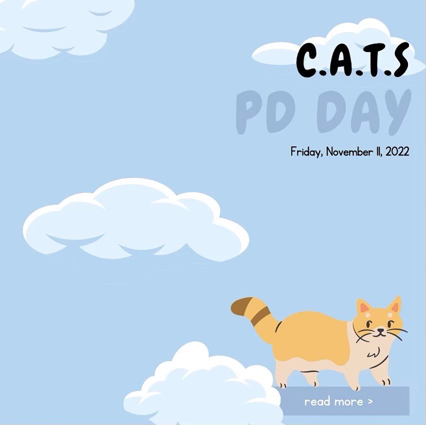FishersSIA's tweet photo. There’s still time to sign up for the CATS PD day! Participation in this day will allow you to be excused from staff led PD on the same day! https://t.co/wZ3gt63vYW