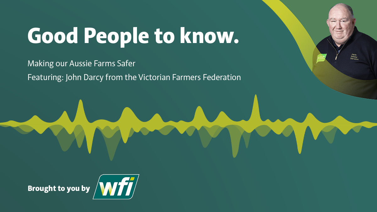IAGAust's tweet photo. This week’s #WFI podcast #GoodPeopleToKnow focuses on the paramount need to improve #farm safety, as farms are one of the most dangerous workplaces in Australia. John Darcy from @VicFarmers shares important #safety advice which can save lives. https://t.co/YzmLYkOqa3 https://t.co/52ieBcoQEd