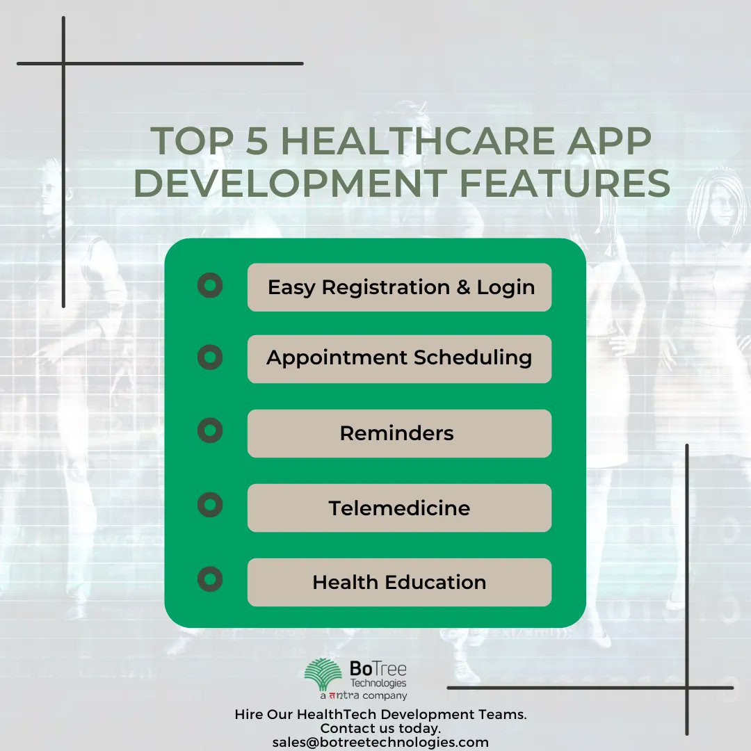 BoTreeTech's tweet photo. If you have the clarity of what features your #healthcareapplication must incorporate, you must immediately finalize the features you may want to integrate. The #application you are developing must be most beneficial to your target users, and patients.
#healthcareapp https://t.co/K2o4OjzKaX