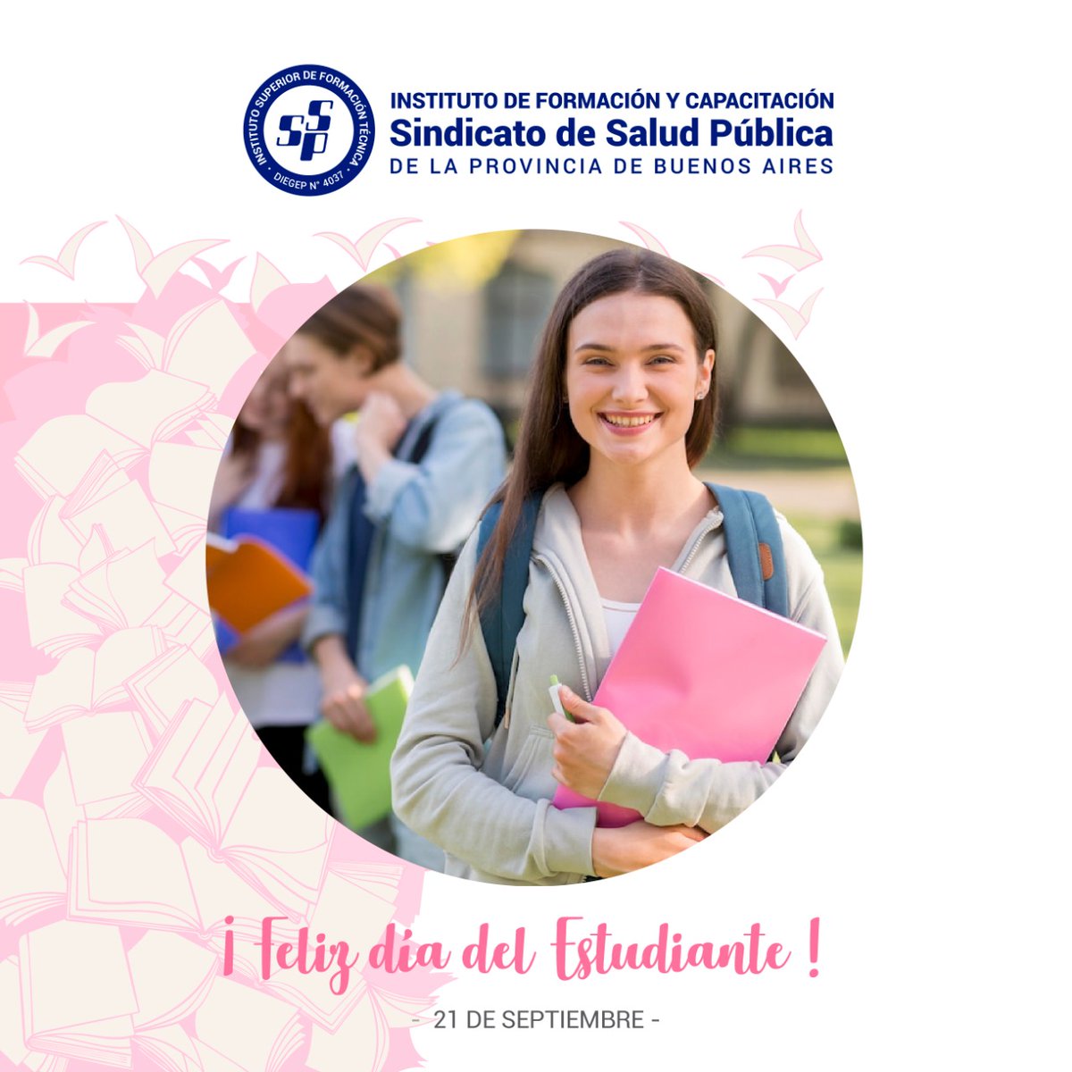 InstitutodelSSP's tweet photo. 👨‍🏫👨‍💻📚 Saludamos afectuosamente a todos los estudiantes en su día, y muy especialmente, a quienes integran nuestra unidad académica.

¡Feliz día!

#DíadelEstudiante #InstitutoSSP https://t.co/rOfm9Xo1Gc