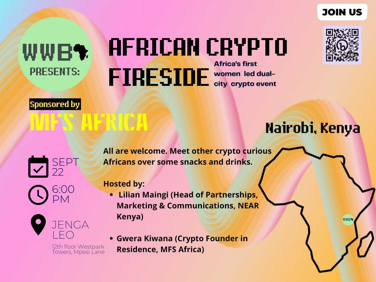 LAMaingi's tweet photo. 📢 It’s happening!!

I’m joining @notgwera &amp; the #WomenWhoBuildAfrica community for a women in crypto fireside chat &amp; networking event.

Everyone can (&amp; should) come along .. Thursday 22/9 @JengaLeo_cowork

🤝 @MFS_Africa

📝 Register to attend: https://t.co/3B13IWRyhs… https://t.co/24xzmNlh5r