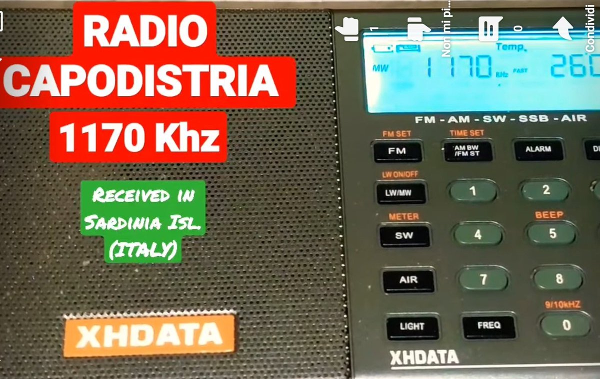 SWRadioPassion's tweet photo. Radio RAI has turned off its medium wave broadcasts but luckily there are still stations that broadcast in Italian with constancy and professionalism
One of these is Radio Capodistria,1170 Khz 
Check it out here👇🏼
https://t.co/65eQe5u31Z

#swl #dx #broadcast #radio #shortwave #mw https://t.co/yVFKDzc8Kk