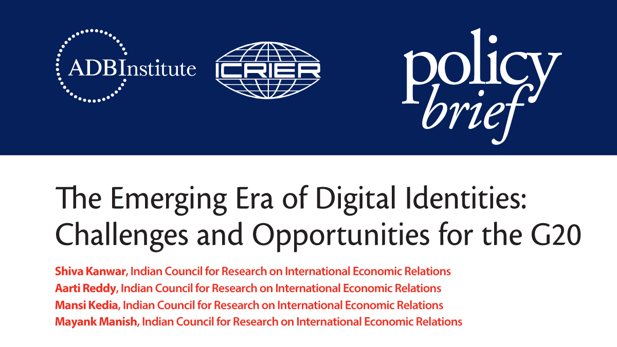 Digital identities have become popular worldwide due to their potential to improve the efficiency, functionality, scalability, and coverage of government schemes and policies.

Policy brief: adbi.me/3eF31FO | <a href="/ICRIER/">ICRIER</a>