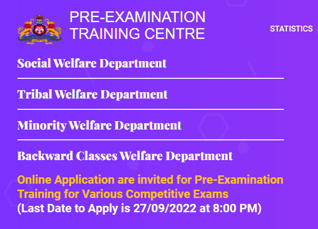 MICRaichur's tweet photo. The last date to apply for the PRE-EXAMINATION TRAINING CENTER has been extended till 27/09/2022 @Captain_Mani72 @DOMGOK @shaikali1983 @MICRaichur @DominorityR https://t.co/Ol61zYPfAf