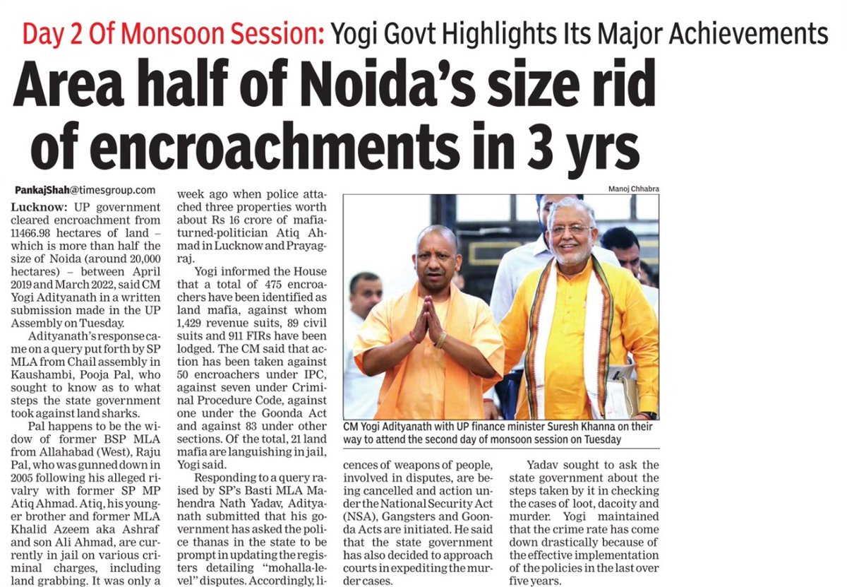 Area half of Noida's size rid of encroachments in 3 year
