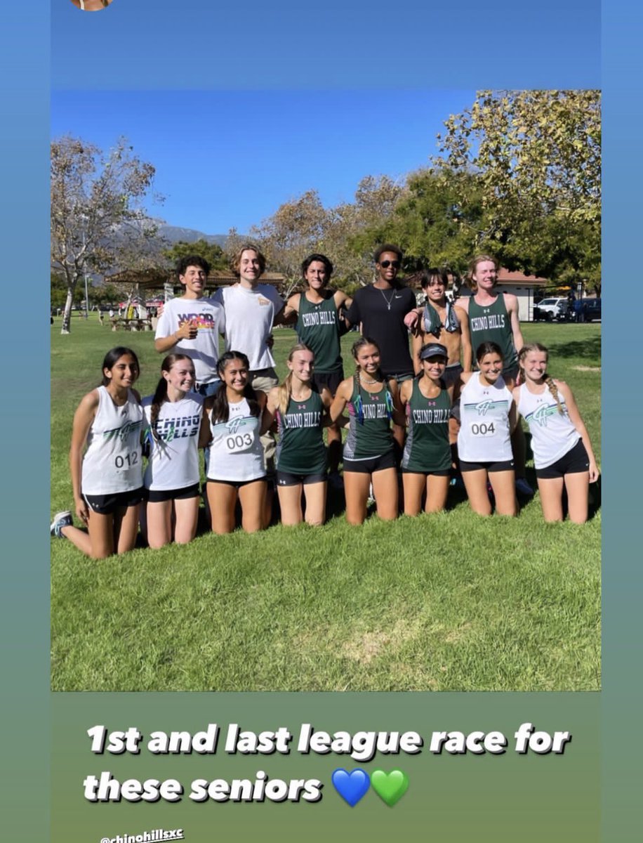 MichelleChiotti's tweet photo. Chino Hills XC seniors starting Baseline League competition today💚💙 https://t.co/ej6A8pdvjF