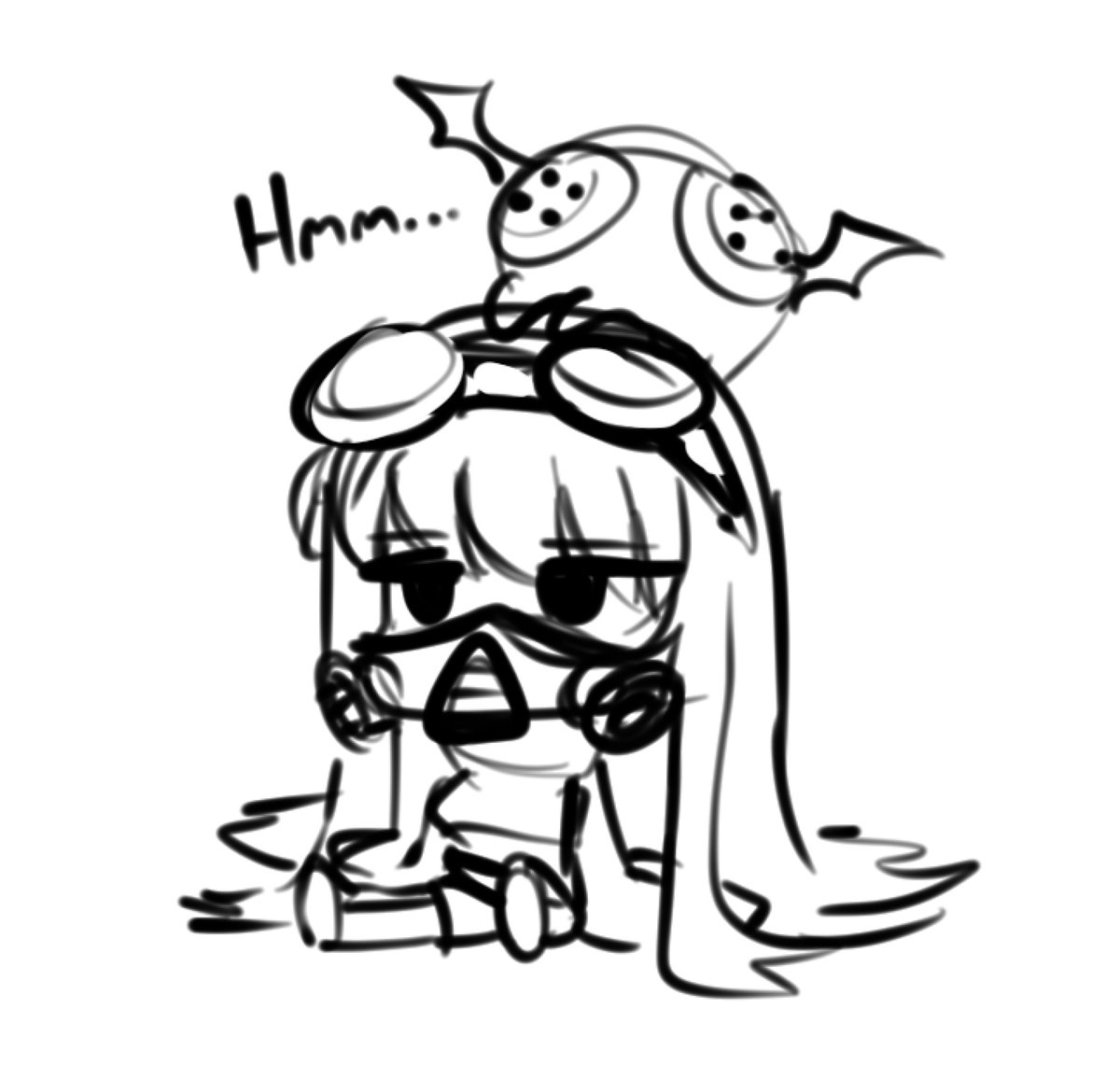 Pur_Orange's tweet photo. I don’t have much to post right now, so…. Carolina and a chibithulhu? https://t.co/aYJSefnx1V