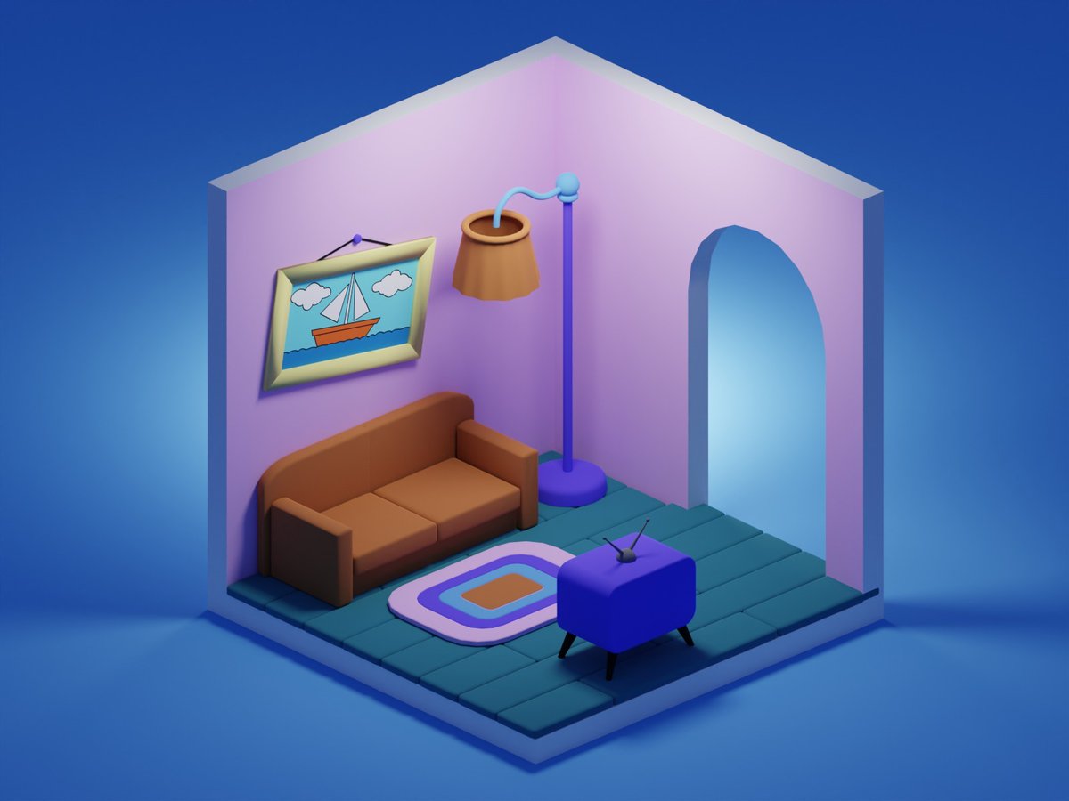 Simpsons room <a href="/polygonrunway/">polygonrunway</a> done #Blender3d #blenderart #blender #gamedevelopment #gamedevs #Simpsons #unity3d #GodotEngine #UnrealEngine5 #unreal #freelancer #indiedev #IndieGameDev #IndieArtists