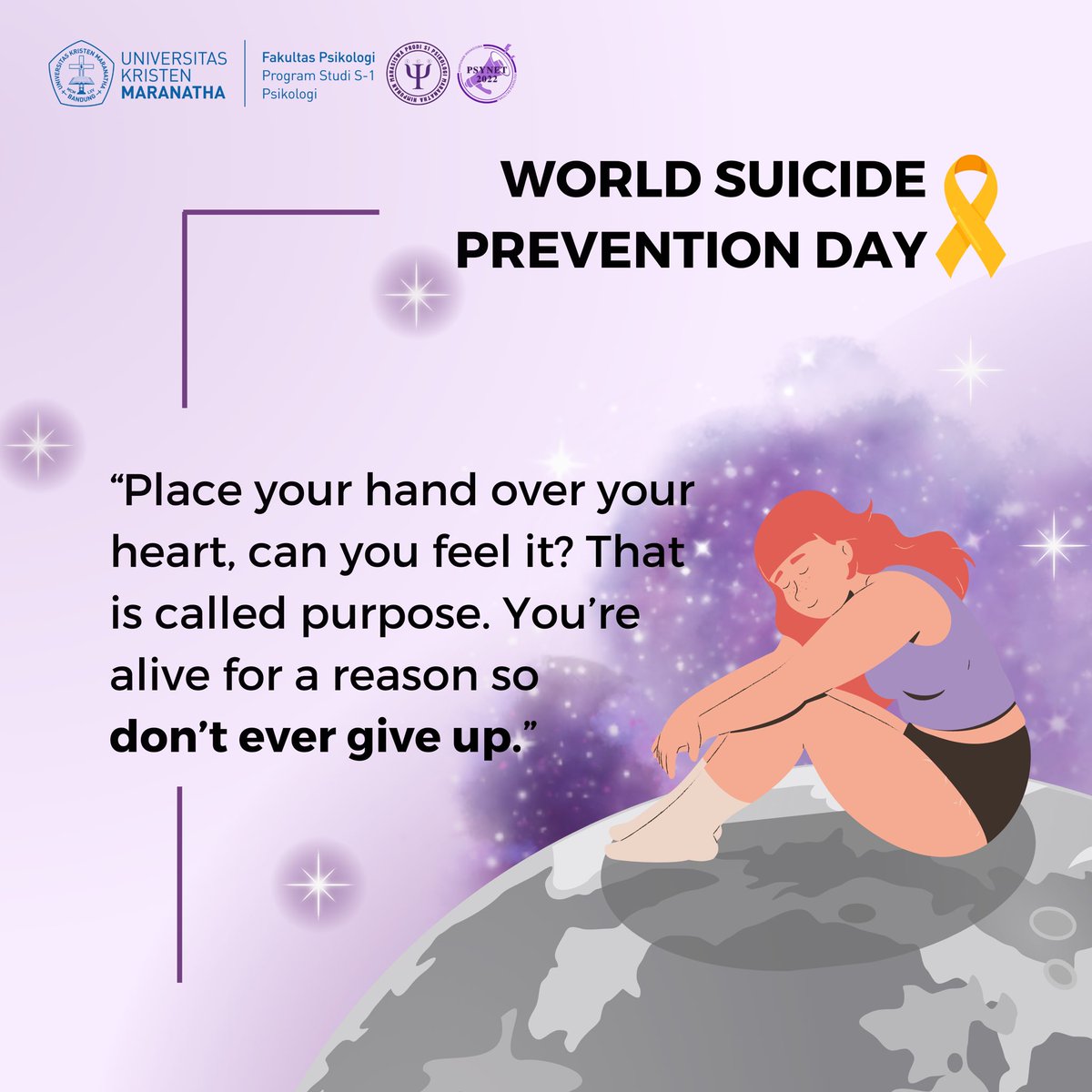 himapsimcu's tweet photo. Hidup memang tidak semudah yang kamu bayangkan, namun menyerah bukanlah suatu pilihan yang tepat. 🌻✨

Terus semangat menjalankan hidup, karena kamu lebih kuat dari yang kamu tahu, dan kamu juga dicintai lebih dari yang bisa kamu bayangkan. 🥰

#HIMAPSIMCU2022
#PSYNET2022 https://t.co/QlqcCp18vy
