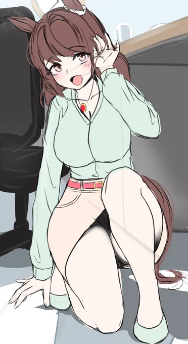 課題と海外のリクエストのせいで、ずっと完成できないカラーラフ('ω`*)......#ウマ娘 #ライトハロー 