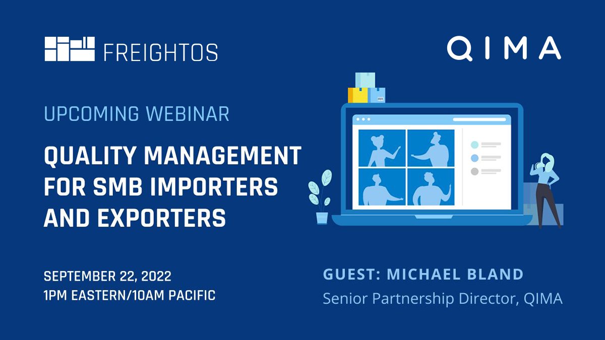Don't get stuck with bad products and avoidable penalties. Learn to master quality assurance — before your goods arrive at their destination. Join QIMA's Michael Bland and <a href="/freightos/">Freightos</a> to talk compliance for SMB importers.  Register today: bit.ly/3xDi0H8