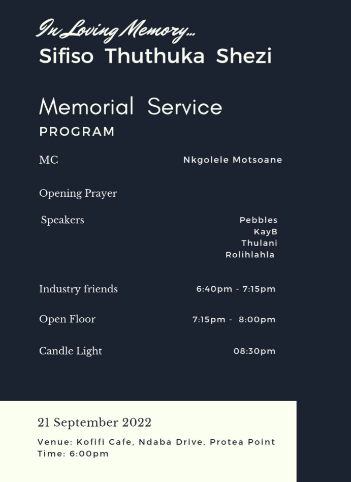 Rest Easy bafanas. May your family find peace and comfort #RipShezi