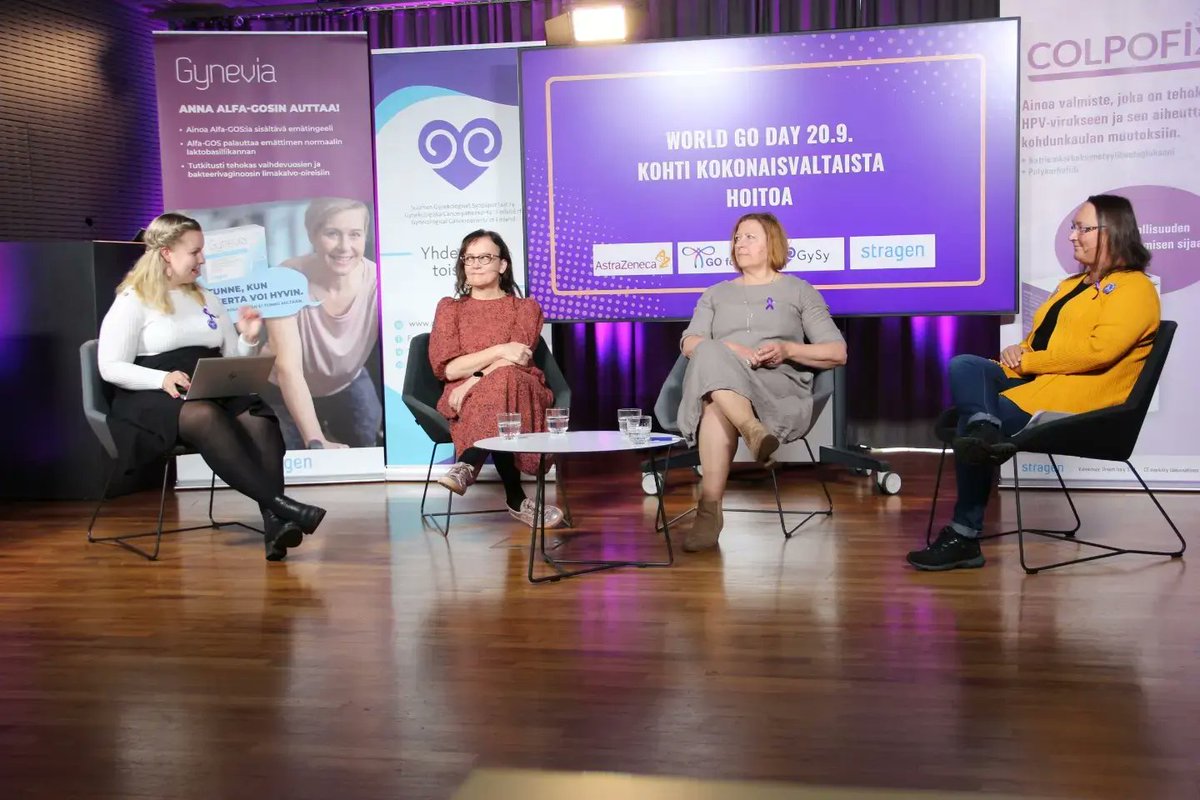 Eilisen toisessa paneelissa <a href="/LeenaVaisalaMD/">Leena Väisälä🌻</a>, erityistason seksuaaliterapeutti Päivi Heinonen ja <a href="/StromsholmEvaMa/">Eva-Maria Strömsholm</a> keskustelivat teemalla Miten eteenpäin elämässä vaihdevuosioireiden kanssa. #WorldGODay #GynekologisetSyöpäpotilaat