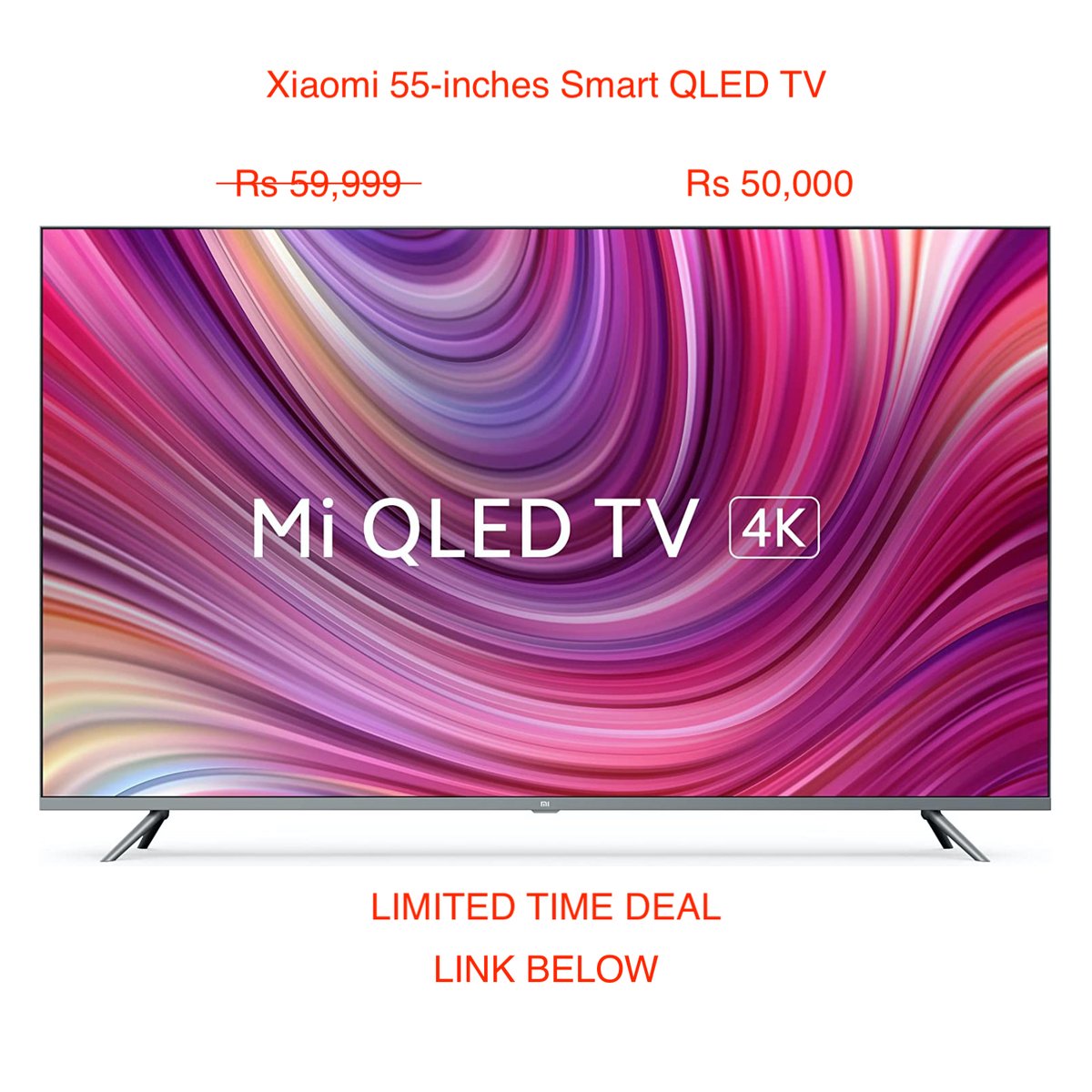 MindYourDeal's tweet photo. Rs 50,000 at 17% off
Gorgeous Mi 138.8 cm (55 inches) Q1 Series 4K Ultra HD Smart QLED TV
Amazon Deal- https://t.co/zTyKHfocEj
#miTV #xiaomiTV #smartTV #smarthome #smartdevice #TV #LEDTV #4KTV #UDHTV #QLEDTV #LGTV #smasungTV #apple #xiaomi #oneplusTV #realmeTV #tech #gadget https://t.co/cDR3cr1dsp