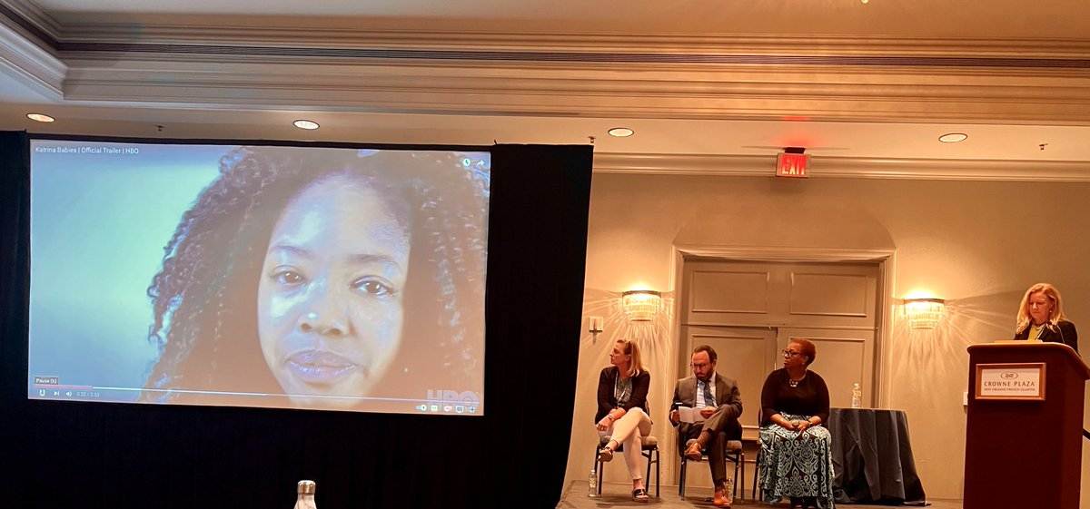 Panel discussion today on the Trauma of Katrina. As stress neuroscientists at #StressAllostasis2022 in NOLA, we wanted to hear from the city. Watched the trailer for ⁦<a href="/KatrinaBabies/">Katrina Babies Documentary</a>⁩ moved us to tears. Powerful. 17 yrs later, trauma for so many. #AskTheChildren.