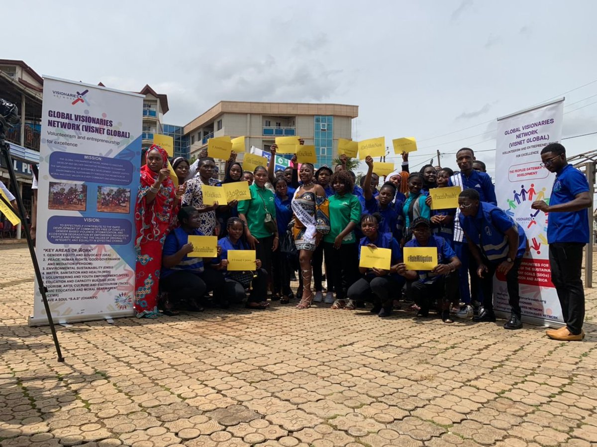 Live now in Bamenda
#PeaceFitWork 
#PeaceWithoutColors 
#PeaceIsCultural 
#EndRacismBuildPeace
@defyhatenow_
@JatoSonita
<a href="/GLOBALVISIONAR5/">GLOBAL VISIONARIES NETWORK</a>