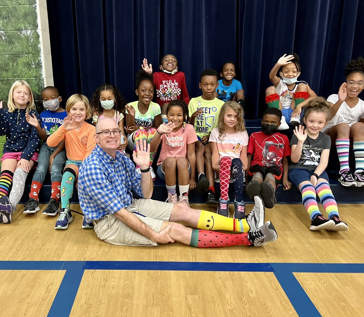 Mr_Lewis_AP's tweet photo. We were crazy for school in our crazy socks today! #AttendanceMatters #RTEsoars #RTEjoy @RTEFlightStatus @RichlandTwo https://t.co/UWL7FTR6V8