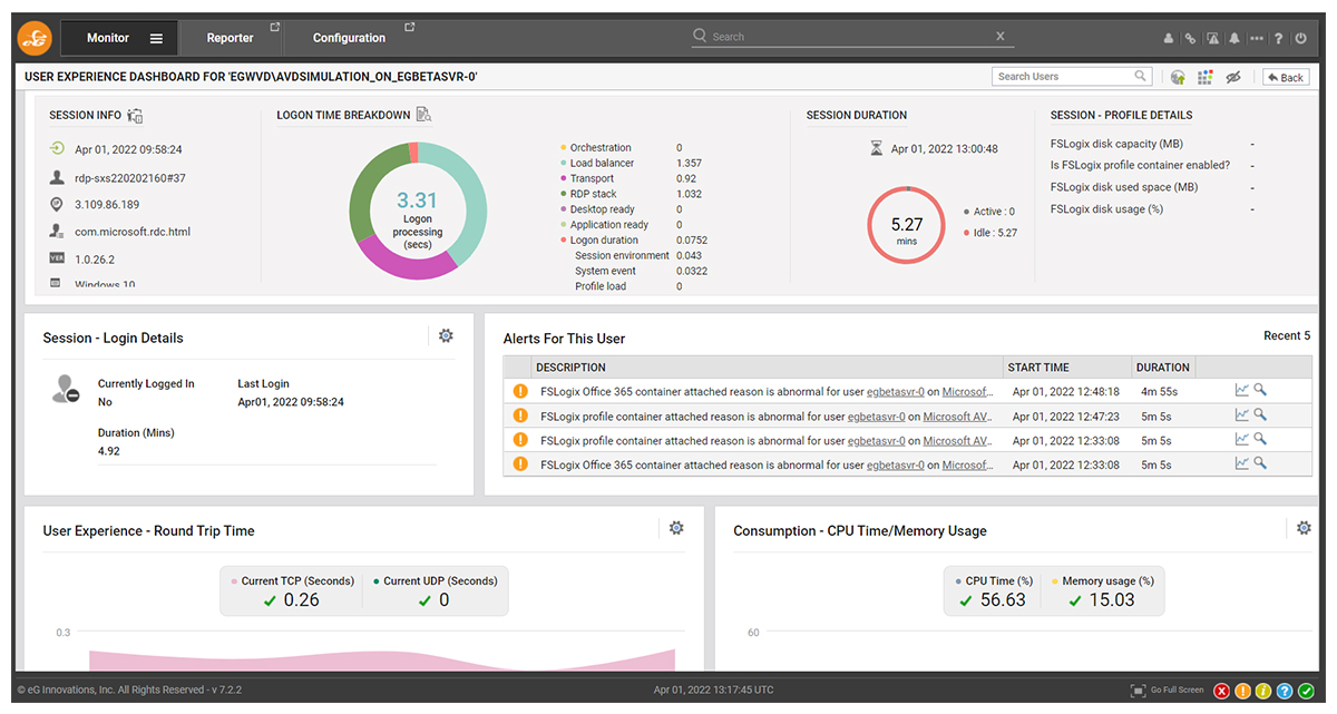 eGInnovations's tweet image. When deploying #FSLogix MS Office containers #eGEnterprise can use #syntheticmonitoring that goes beyond the logon to check whether an application can be launched. It sends alerts if #FSLogix containers fail to attach. More FSLogix troubleshooting tips: hubs.li/Q01lzS0K0