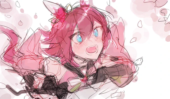 #ウマ娘 #サクラチヨノオー #wip チヨちゃんを描いています!!進捗!! 