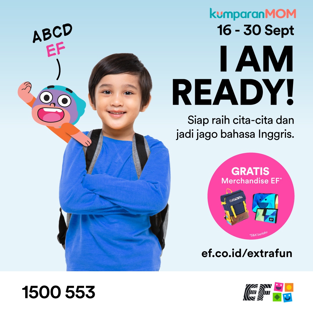 kumparanMOM's tweet image. Siapa di sini yang sudah siap jago bahasa Inggris? Bagus, karena ada kabar baik buat kamu!

Sekarang, belajar bahasa Inggris di EF &amp;amp; Teens sudah 100% OFFLINE. Selain itu, ada EF MERCHANDISE spesial gratis khusus di  September ini. Yuk, buruan daftar!

#Ads #EFKidsTeens #ExtraFun