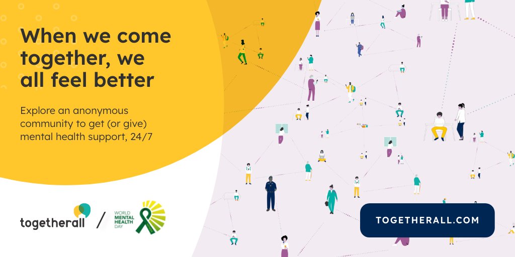 Its #WMHD2022 & this years theme is making #mentalhealth a global priority for all. @togetherall has a community full of people from all walks of life, coming together to get (or give) the support they need. Staff @NewcastleHosps can join today for FREE at togetherall.com/joinnow/newcas…