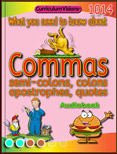 CurriculumVsns's tweet photo. Here is the second of our English grammar and punctuation books for those who are struggling with the basics. This audiobook is about commas, semi-colons, colons, apostrophes and speech marks. You can find it under English, via search (Commas) and on the new books tab. https://t.co/kHKDfeDFZi