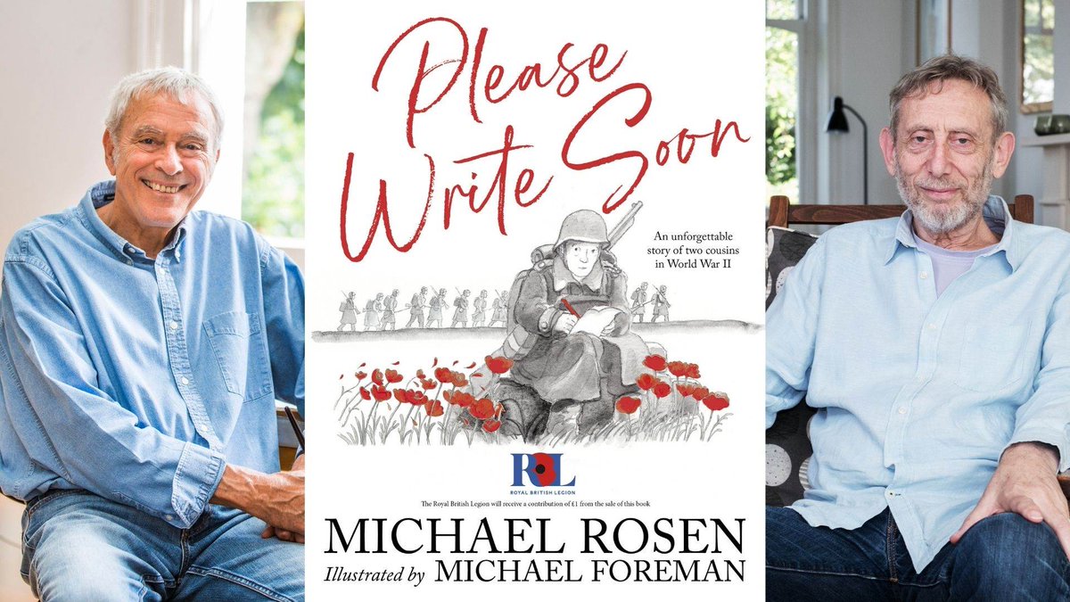 Booktrust's tweet photo. It's the @UN's #InternationalDayOfPeace today, so we're returning to this chat with the legendary @MichaelRosenYes and Michael Foreman ❤️ 

The duo worked on book Please Write Soon together, and here share how we can talk to children about conflict: https://t.co/JGjycMGPKY https://t.co/XxbGfUvIXd