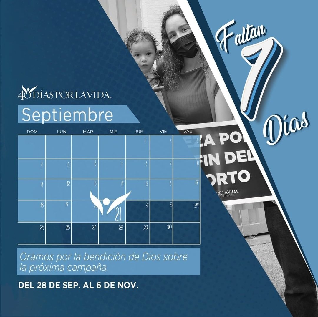 40dias_ccs's tweet photo. ¡Únete a nuestra próxima campaña!Desde el 28 de septiembre
Lugar: Plaza La Candelaria, frente a la Iglesia. Lun a Dom de 8.00am  5:00pm
Facebook:40 días por la vida Caracas
Instagram:40diasporlavids.ccs
Wapp:  +58-414-2008038 +58-424-2735517
#rezaporelfindelaborto #40daysforlife https://t.co/vD5h6cro1A