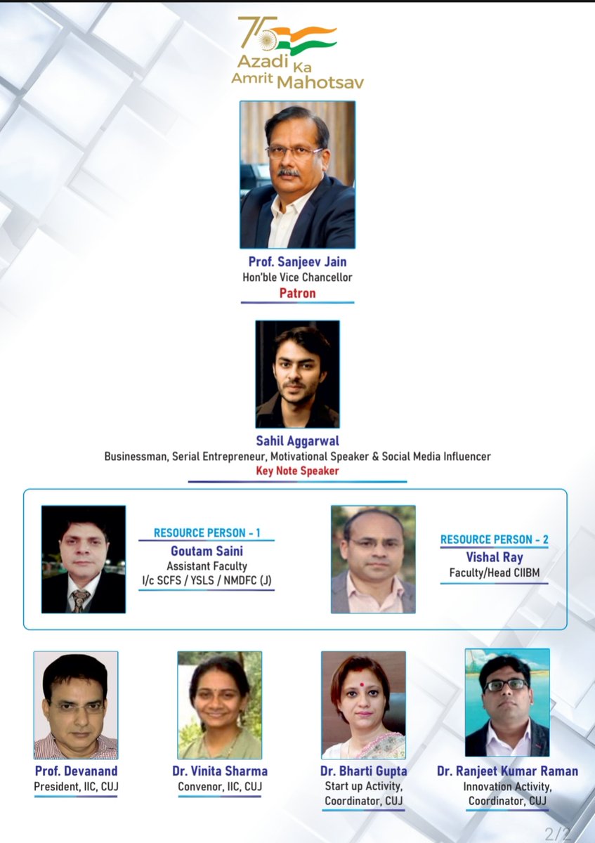 VishalRay's tweet photo. Shall be interacting with young minds at two days workshop on Innovation, Entrepreneurship and Start-ups jointly organised by IIC, Central University of Jammu &amp; @JKEDI4U. https://t.co/HP8MnnxpJD