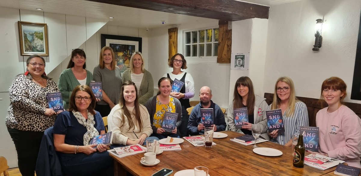 BridgeBooksDro1's tweet image. We had such a lovely night at bookclub last night with @_HanKing. Hannah, author of She And I, chatted to the group, answered all our questions and personalised the group's books. Plus we had cake to celebrate being a #BookerBookclubChallenge group!