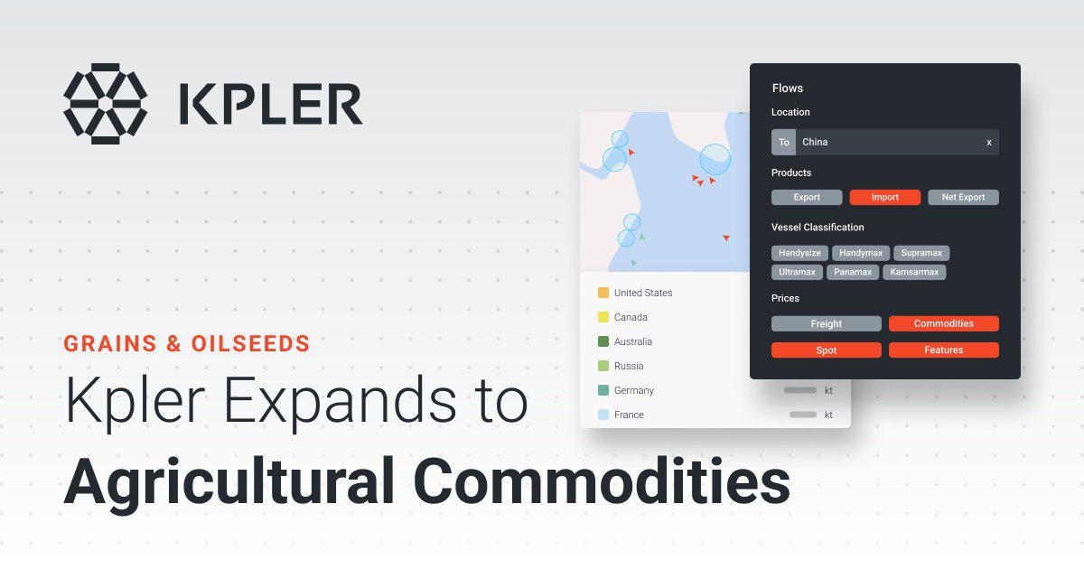 Kpler's tweet photo. We are excited to expand to #agriculture commodities by launching our Grains &amp; Oilseeds coverage! Visit https://t.co/ZI4buu9VmZ and request a trial. https://t.co/APN2hTEl5F