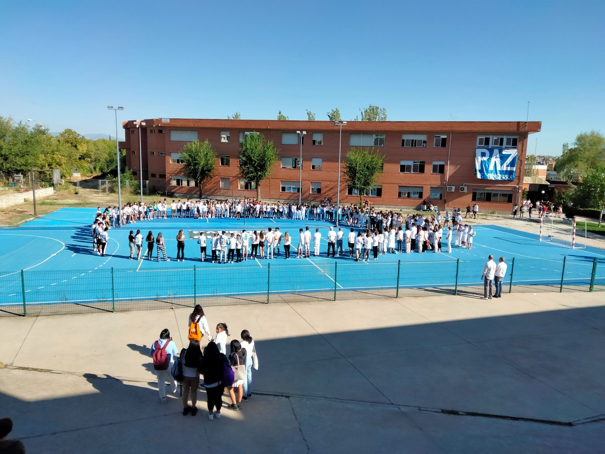 mirasierraies's tweet photo. Hoy toda la comunidad educativa ha hecho una reflexión durante el recreo en el #DíaDeLaPaz 🕊️. Ha sido un pequeño gesto para acordarnos de los que lo están pasando mal por culpa de las guerras.
#internationalpeaceday #stopallwars #studentsforpeace #wewantapeacefullworld https://t.co/BlAAbM7ADU