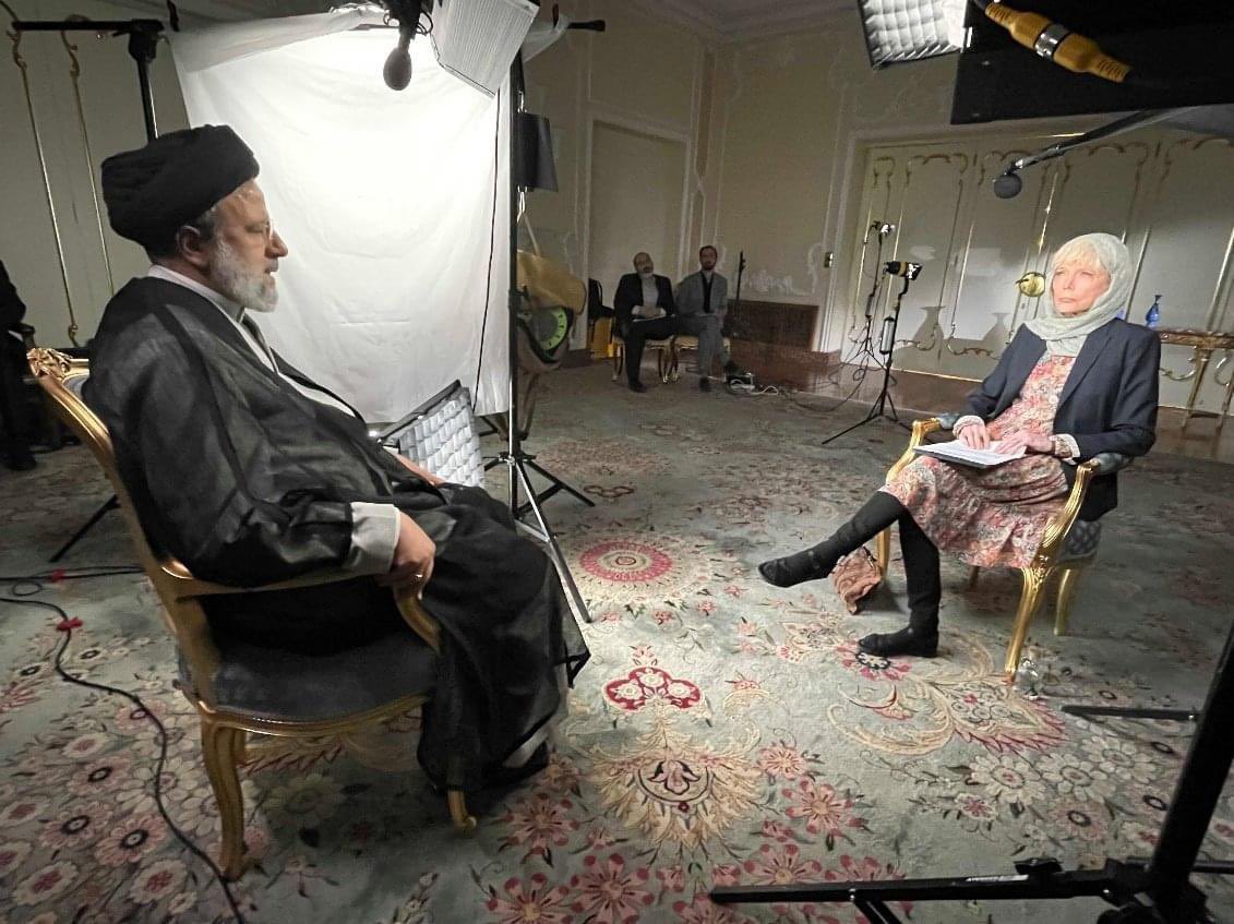 The most ridiculous mockery of people of #Iran by <a href="/CBS/">CBS</a> and <a href="/LesleyRStahl/">Lesley Stahl</a> by wearing hijab to interview Ibrahim Raeisi

Iranians are outraged by killing of the 22 years old #Mahsa_Amini by Hijab Police and there is massive protests against hijab and lack of freedom, yet u do this