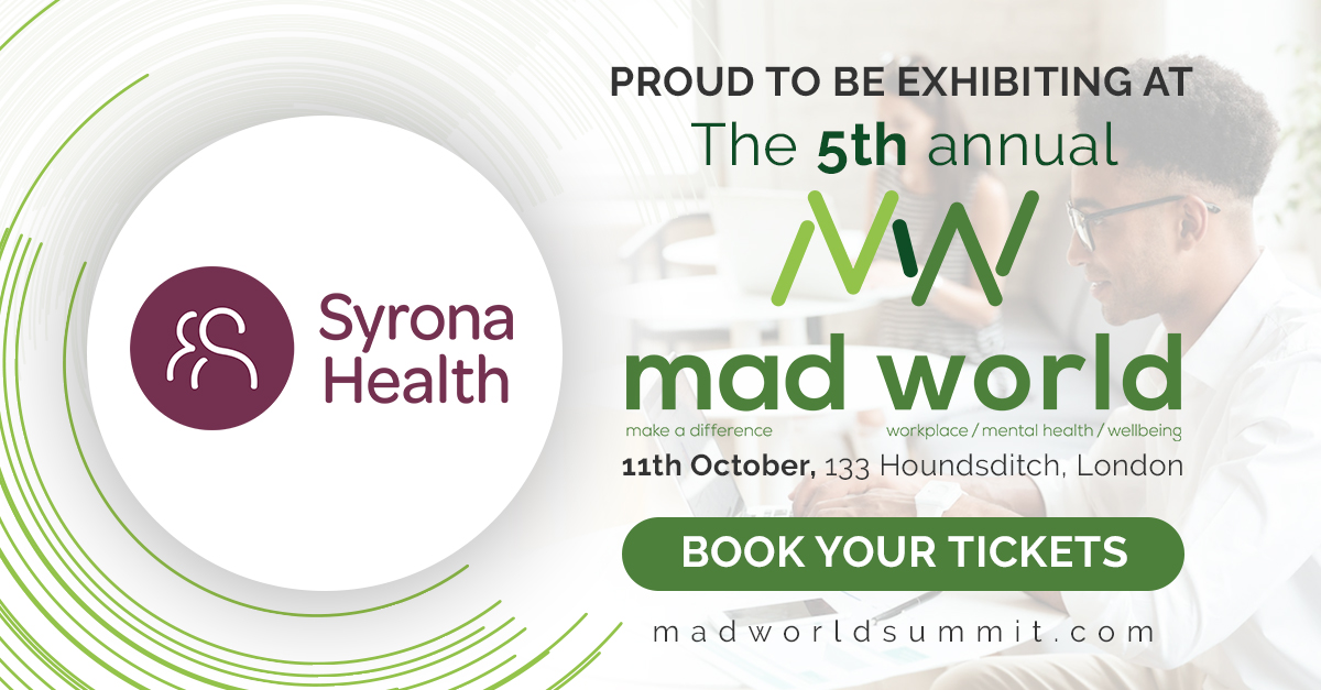 In a world of growing workplace uncertainty, we're proud to be exhibiting at THE MAD WORLD SUMMIT, LIVE in London Oct 11th. Future-proof your organisation's wellbeing strategy and equip yourself with essential skills, to nurture &amp; optimise your workforce. madworldsummit.com/registration/