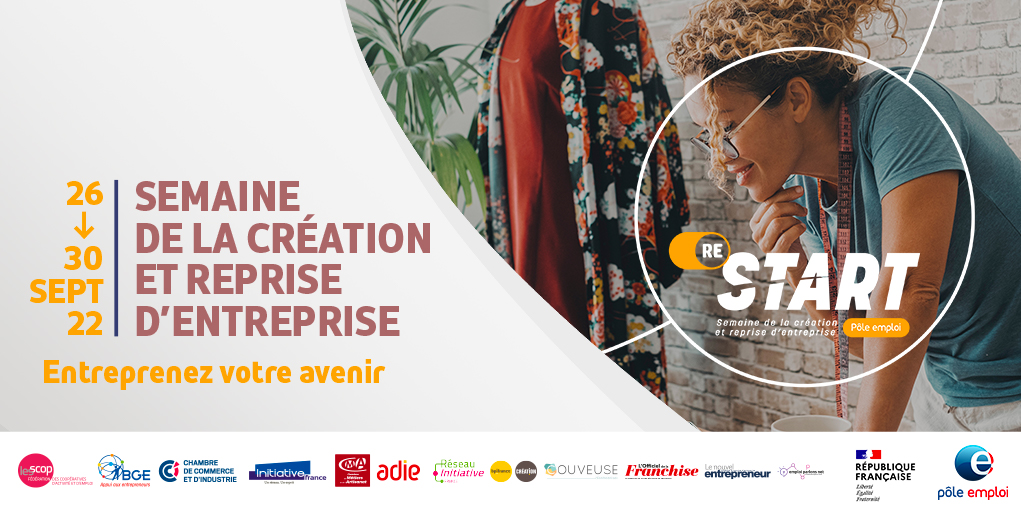 Du 26 au 30 septembre, @poleemploi lance la 5e semaine de la création et de la reprise d’#entreprise : #Restart 🚀

Plus de 1100 événements sont organisés partout en France par Pôle #emploi et ses partenaires ➡️ pole-emploi.org/accueil/commun… <a href="/Travail_Gouv/">Ministère du Travail</a> #TousMobilisés #AvecPôleEmploi