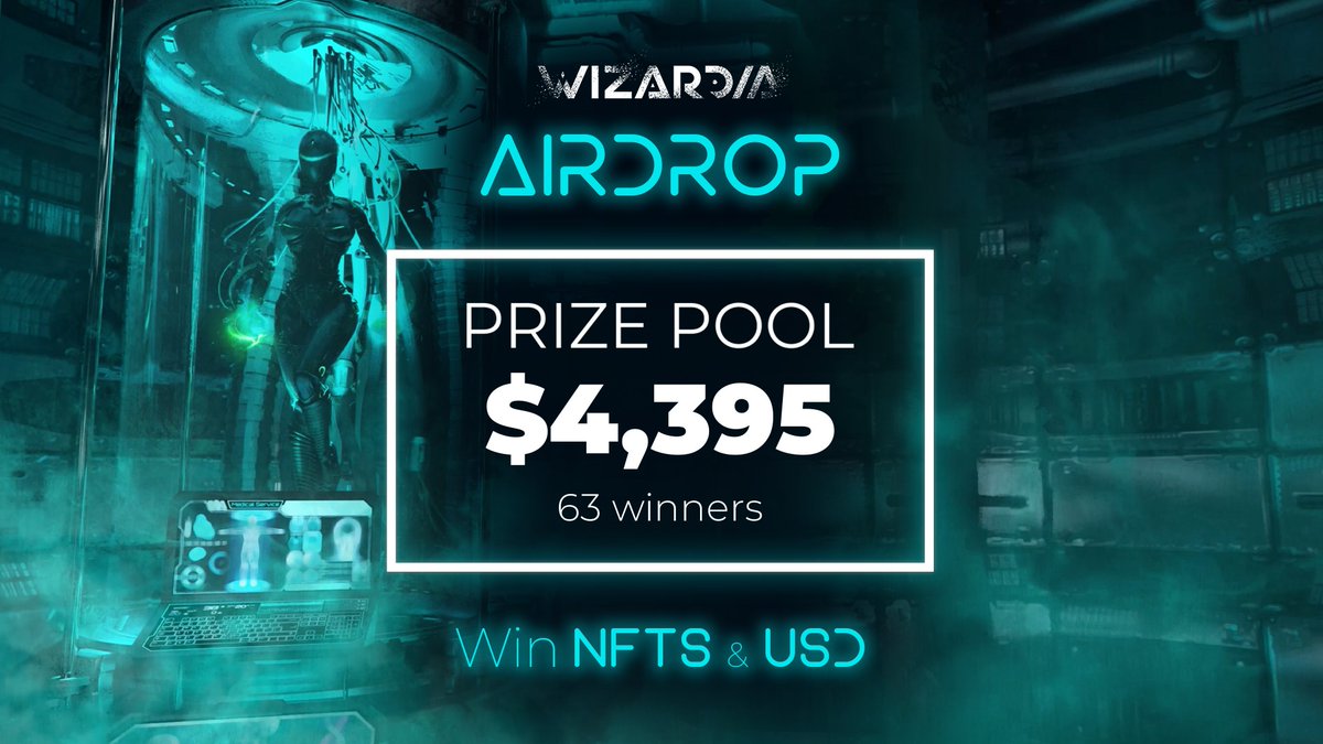 🎉Huge Wizardia Community Airdrop: $4 395 USD, 63 winners🎉

🤑Number of winners: 63

🤑Prize Pool:
🏆 45 X $25 USD in $WZRD
🌟 8 Market NFTs worth $225 USD each
🧙‍♂️ 1 Epic Wizard NFT $777
🧙‍♂️ 9 Rare Wizard NFTs $77 
📅End Date: 2.10

👇Try your chance: 👇
secrethub.club/events/huge-wi…
