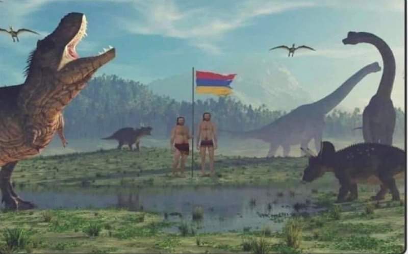 DreamMusic1991's tweet photo. "Böyük Ermənistan. Dinozavrlar Aşotla Haykanuşun görüşünə gəliblər”.
Kətan, günəbaxan yağlı boya.
Rəssam: Vaginak Sasunoviç Ananyan, e.ə. 37785-ci minillik
#armenianfake #dontbelieve #fake #stopArmenia #StopArmenianAggression https://t.co/lpWi35AfHl