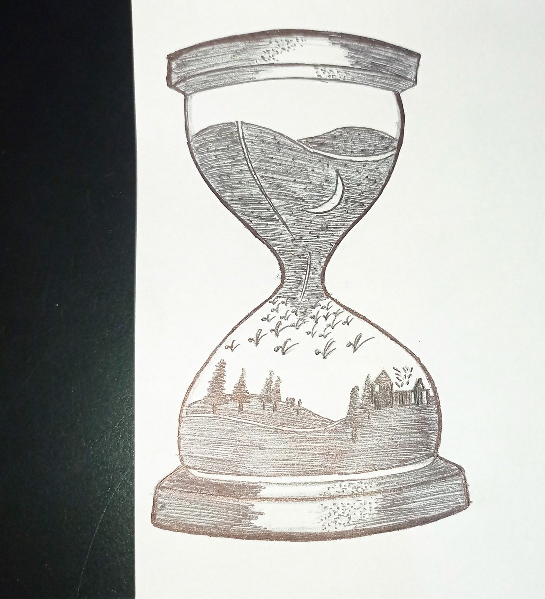 subhasmitadala3's tweet photo. Time is still passing but life is too short... Sand clock of life from day to night with little birds &amp; stars..
.
.
#timeclock #sandclock #photography #paintingoftheday #drawing #art #artisian #artoftheday #timeclockdrawing #drawings #star #passion #pencilart #pencil #BeHappy https://t.co/ecclqdx1en