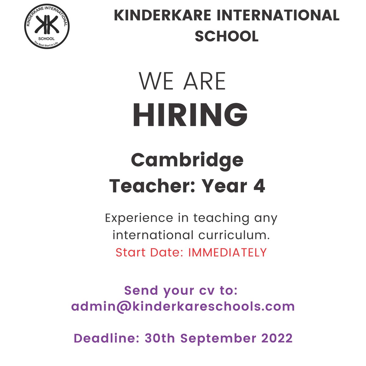 sycamore_school's tweet photo. We are Hiring! 
#kinderkareinternationalschool #internationalschools #Kampala #hiring #jobs #vacancies #Uganda #jobsuganda https://t.co/DpuQ1C4RPC