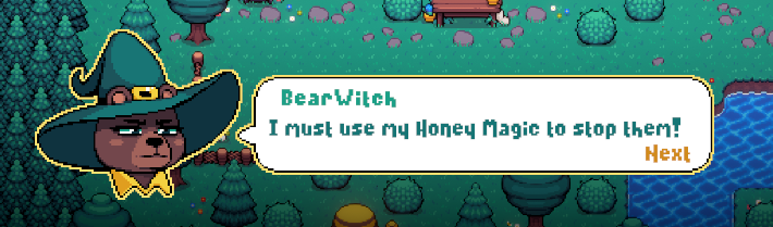 honeymancer's tweet photo. Finally my dialogue system has completely been replaced with #YarnSpinner! 🌼
This will not be noticeable for you but it will help me a lot.
BUT, what you will notice is the new custom made font and the new portrait expressions! Hope you like them! 💛🐻
#madewithunity #pixelart https://t.co/Y2aQlSeabc