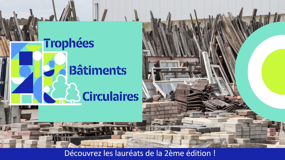 Construction21F's tweet image. 🏆 Les lauréats des Trophées #Bâtiments Circulaires 2022 dévoilés ! 8 projets en #réemploi ont été récompensés par le jury, pour inciter toujours plus de professionnels à se lancer dans la démarche 👉 bit.ly/3xIdPtD - @BoosterReemploi