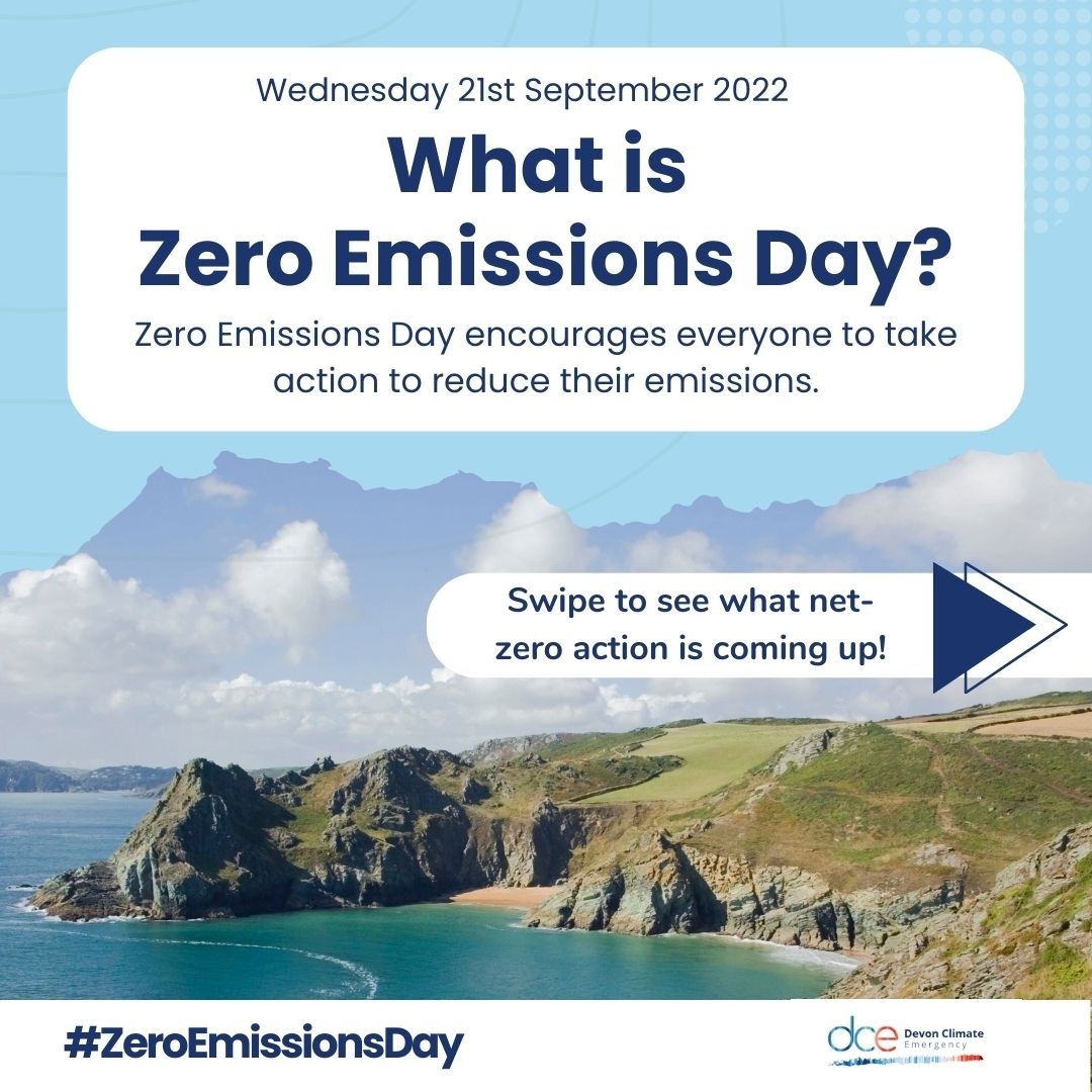 devonclimate's tweet photo. It's #ZeroEmissionsDay! π
Zero Emissions Day encourages everyone to consider how they can reduce their emissions.
There's a great deal of climate action happening this month - what could you get involved with?
#CycleDevon #NetZeroDevon #GBGW #NatureAndClimate https://t.co/sPVWwArQLc