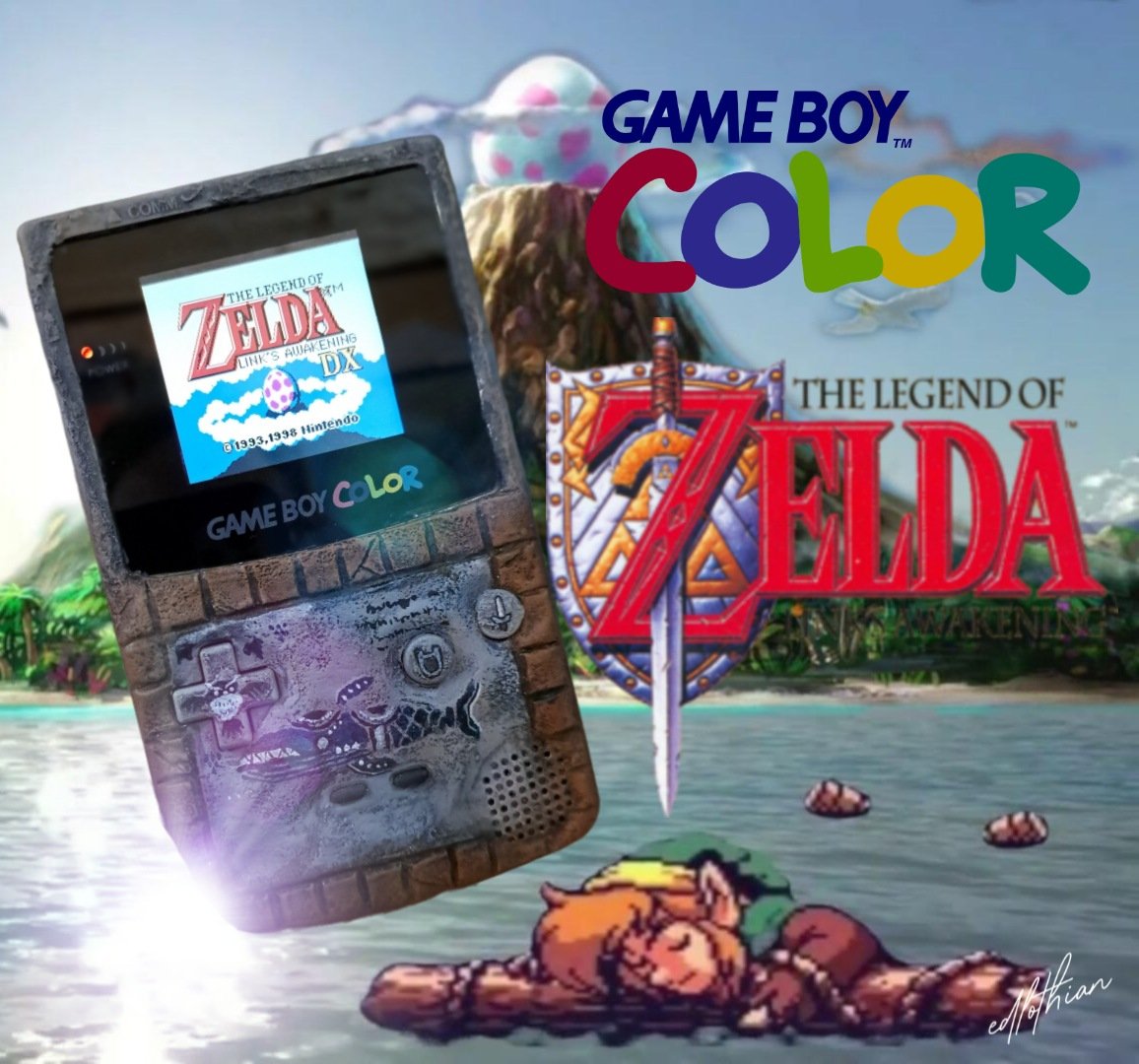 edlothian on Twitter "Gameboy color custom Link's Awakening zelda 