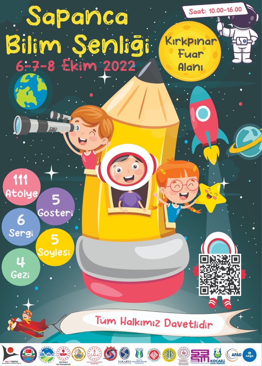 6-7-8 Ekim 2022 tarihlerinde Sapanca Bilim Şenliği'nde Kırkpınar Fuar Alanı'nda görüşmek dileğiyle...
<a href="/tcmeb/">Millî Eğitim Bakanlığı</a> 
<a href="/valicetinoktay/">Çetin Oktay Kaldırım</a> 
<a href="/ebubekirsavasci/">Ebubekir Sıddık Savaşçı</a>