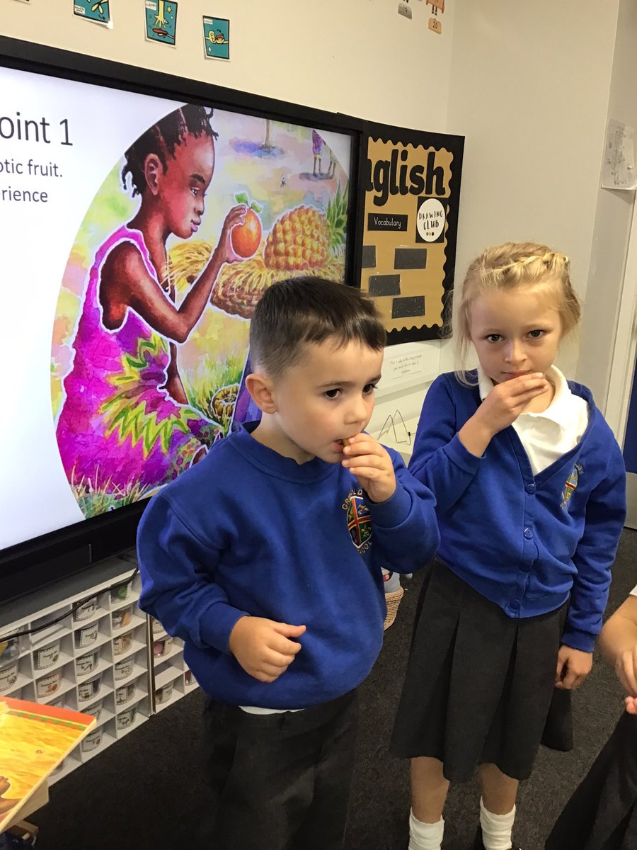 Grimoldby_Y3's tweet photo. Mmm yummy 😋 Reception have been trying exotic fruits from our book this week ‘Handra’s surprise’. Pineapple and mango were firm favourites 🍍 🥭 🥑 #jungleexplorers #happiness #inspiration https://t.co/j2mCLwVMRZ