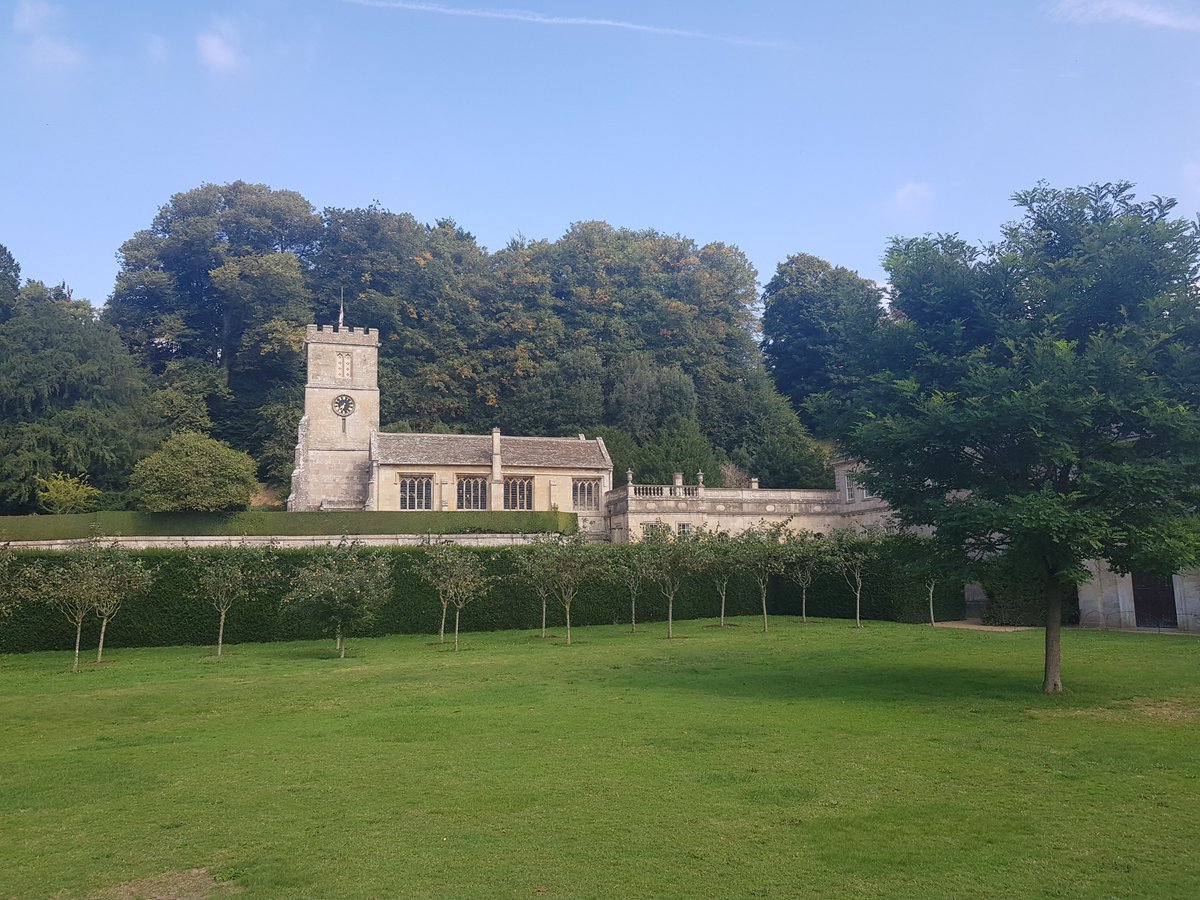 KingJohnsHouse's tweet photo. Land on one side of St. Peter's Church in #Dyrham was dug out to make space for part of the garden for the adjacent house, and a retaining wall put in place. It means that everything around the church is 'squished' close together. It's a striking building. #TheTwitterMouseOnTour https://t.co/2QUzzMgN9K