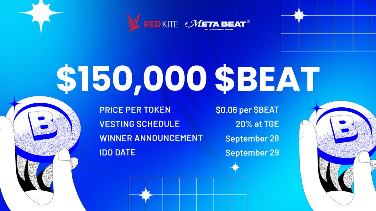 🔊 Whitelist registration for MetaBeat ($BEAT) is now open. 

⏰ Registration time: 10:00 UTC, Sep 21 - 07:00 UTC, Sep 28

👉 Read more details: medium.com/polkafoundry/w…

📍 Apply here 👇
__IDO: redkite.polkafoundry.com/#/buy-token/193 
__Community: redkite.polkafoundry.com/#/buy-token/194