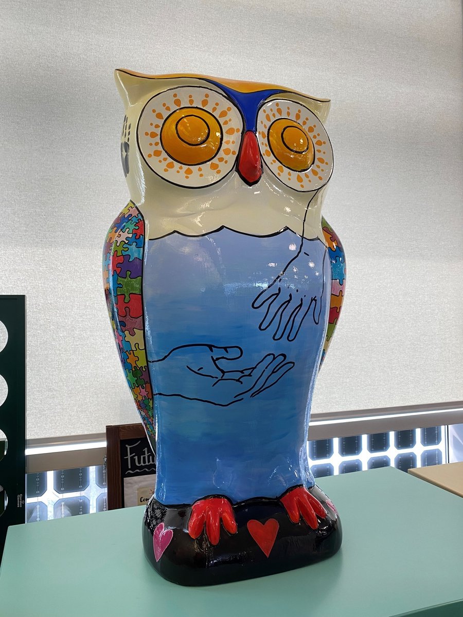 Suff_FostAdopt's tweet photo. Unity the Owl has arrived safely at the office after being part of The Big Hoot @ipswicharttrail and has been warmly welcomed as the latest recruit to the Fostering team! Unity has some big plans for the future which we can't wait to share! Watch this space... #unityontour https://t.co/jRuyY8lpwk